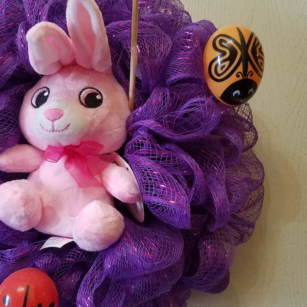Handmade Easter Wall Decor or door wreath Made on a 8 inch wire wreath frame